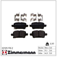 ZIMMERMANN 22129.170.2 Bremsbelagsatz, Scheibenbremse