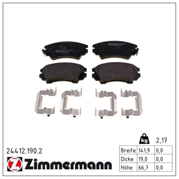ZIMMERMANN 24412.190.2 Bremsbelagsatz, Scheibenbremse