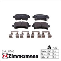 ZIMMERMANN 24421.170.2 Bremsbelagsatz, Scheibenbremse