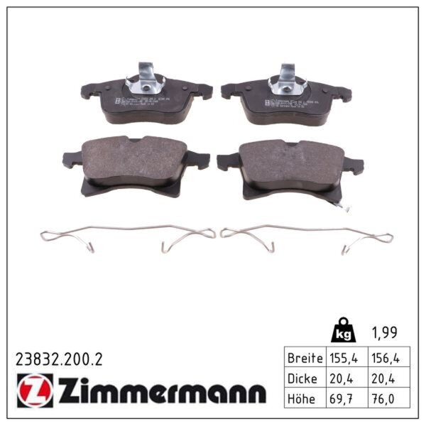 ZIMMERMANN 23832.200.2 Bremsbelagsatz, Scheibenbremse