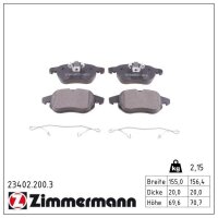 ZIMMERMANN 23402.200.3 Bremsbelagsatz, Scheibenbremse