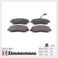 ZIMMERMANN 25147.180.1 Bremsbelagsatz, Scheibenbremse