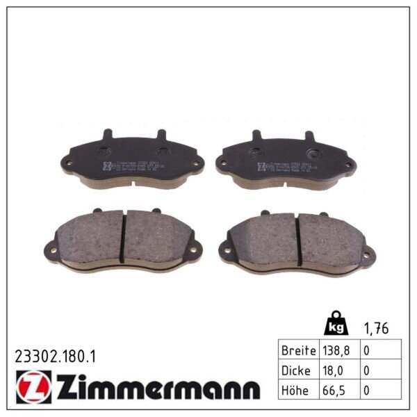 ZIMMERMANN 23302.180.1 Bremsbelagsatz, Scheibenbremse