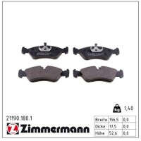 ZIMMERMANN 21190.180.1 Bremsbelagsatz, Scheibenbremse