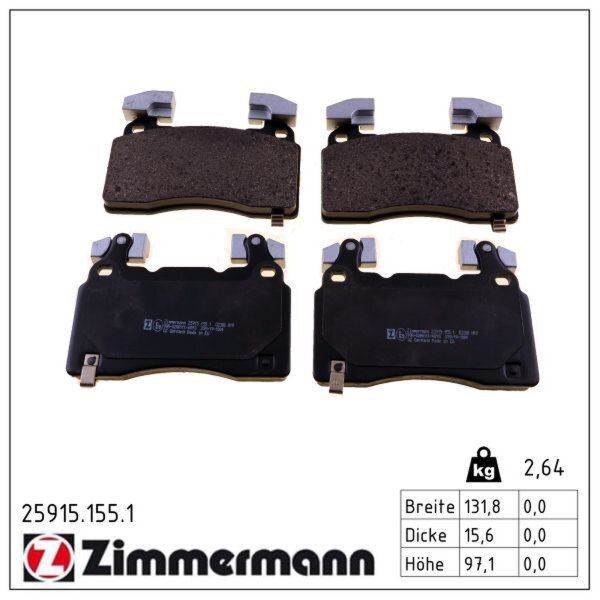 ZIMMERMANN 25915.155.1 Bremsbelagsatz, Scheibenbremse