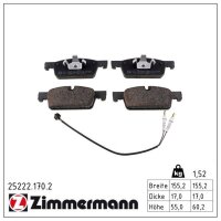 ZIMMERMANN 25222.170.2 Bremsbelagsatz, Scheibenbremse
