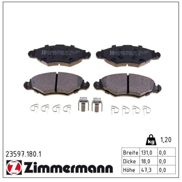 ZIMMERMANN 23597.180.1 Bremsbelagsatz, Scheibenbremse