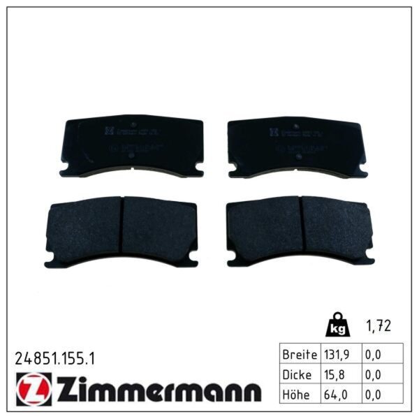 ZIMMERMANN 24851.155.1 Bremsbelagsatz, Scheibenbremse