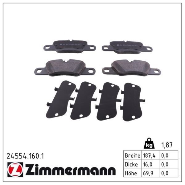 ZIMMERMANN 24554.160.1 Bremsbelagsatz, Scheibenbremse