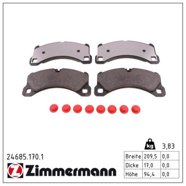 ZIMMERMANN 24685.170.1 Bremsbelagsatz, Scheibenbremse