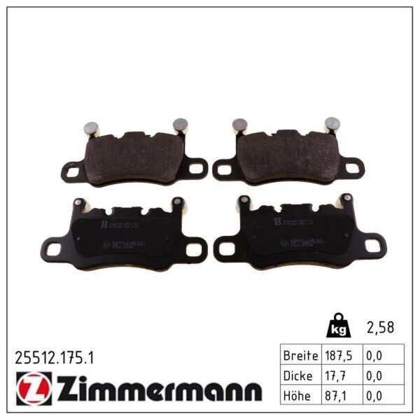 ZIMMERMANN 25512.175.1 Bremsbelagsatz, Scheibenbremse