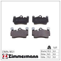 ZIMMERMANN 23694.165.1 Bremsbelagsatz, Scheibenbremse