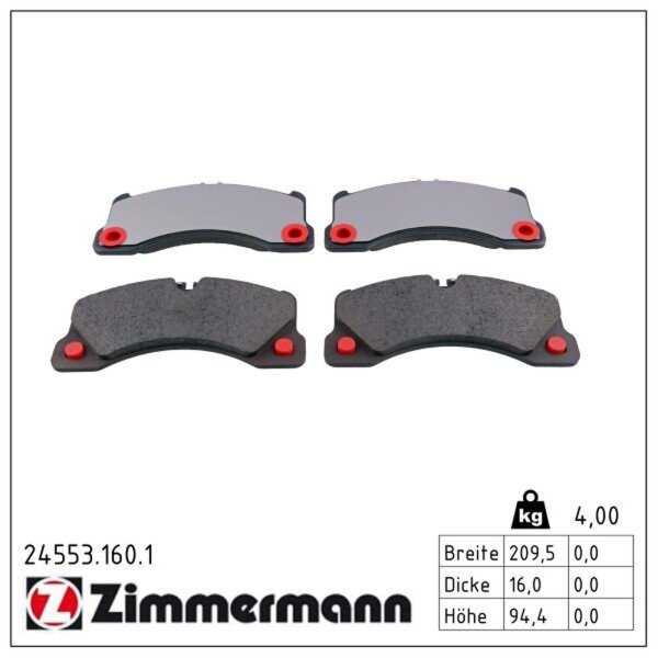 ZIMMERMANN 24553.160.1 Bremsbelagsatz, Scheibenbremse