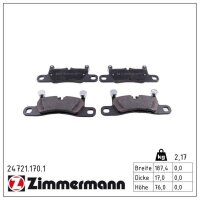 ZIMMERMANN 24721.170.1 Bremsbelagsatz, Scheibenbremse