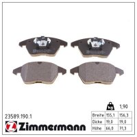 ZIMMERMANN 23589.190.1 Bremsbelagsatz, Scheibenbremse