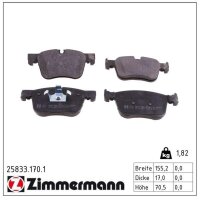 ZIMMERMANN 25833.170.1 Bremsbelagsatz, Scheibenbremse