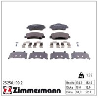 ZIMMERMANN 25250.190.2 Bremsbelagsatz, Scheibenbremse