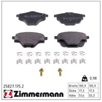 ZIMMERMANN 25827.175.2 Bremsbelagsatz, Scheibenbremse