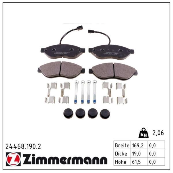 ZIMMERMANN 24468.190.2 Bremsbelagsatz, Scheibenbremse