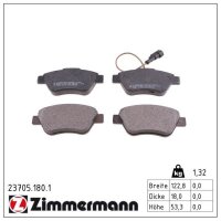 ZIMMERMANN 23705.180.1 Bremsbelagsatz, Scheibenbremse