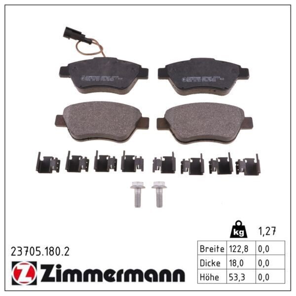 ZIMMERMANN 23705.180.2 Bremsbelagsatz, Scheibenbremse