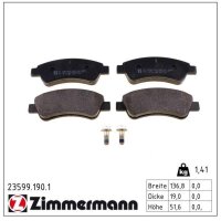 ZIMMERMANN 23599.190.1 Bremsbelagsatz, Scheibenbremse