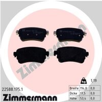 ZIMMERMANN 22588.175.1 Bremsbelagsatz, Scheibenbremse