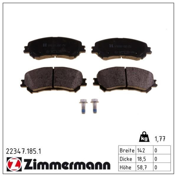 ZIMMERMANN 22347.185.1 Bremsbelagsatz, Scheibenbremse