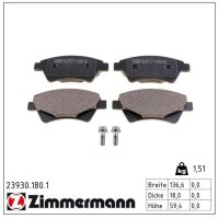 ZIMMERMANN 23930.180.1 Bremsbelagsatz, Scheibenbremse