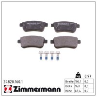 ZIMMERMANN 24820.160.1 Bremsbelagsatz, Scheibenbremse