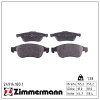 ZIMMERMANN 24914.180.1 Bremsbelagsatz, Scheibenbremse