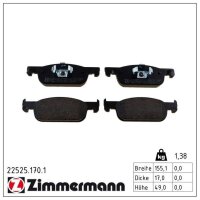 ZIMMERMANN 22525.170.1 Bremsbelagsatz, Scheibenbremse