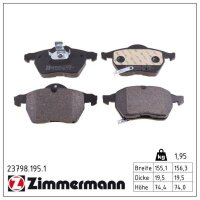 ZIMMERMANN 23798.195.1 Bremsbelagsatz, Scheibenbremse