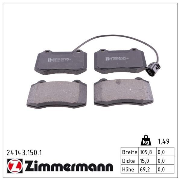 ZIMMERMANN 24143.150.1 Bremsbelagsatz, Scheibenbremse