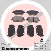 ZIMMERMANN 23581.190.1 Bremsbelagsatz, Scheibenbremse