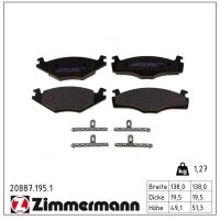 ZIMMERMANN 20887.195.1 Bremsbelagsatz, Scheibenbremse