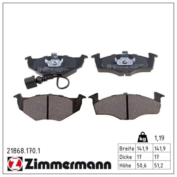 ZIMMERMANN 21868.170.1 Bremsbelagsatz, Scheibenbremse