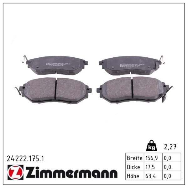 ZIMMERMANN 24222.175.1 Bremsbelagsatz, Scheibenbremse
