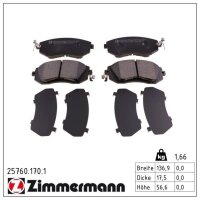 ZIMMERMANN 25760.170.1 Bremsbelagsatz, Scheibenbremse