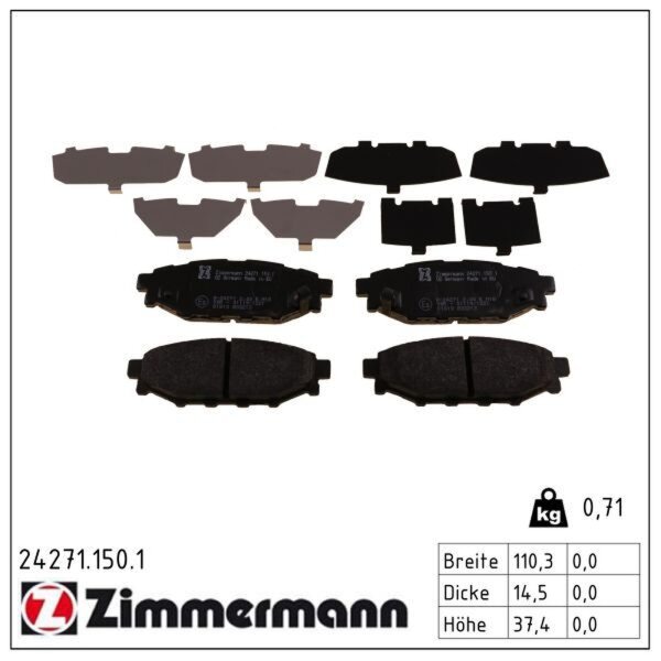 ZIMMERMANN 24271.150.1 Bremsbelagsatz, Scheibenbremse
