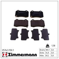 ZIMMERMANN 25743.150.1 Bremsbelagsatz, Scheibenbremse