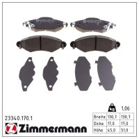 ZIMMERMANN 23340.170.1 Bremsbelagsatz, Scheibenbremse
