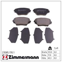 ZIMMERMANN 23585.170.1 Bremsbelagsatz, Scheibenbremse