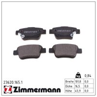 ZIMMERMANN 23620.165.1 Bremsbelagsatz, Scheibenbremse