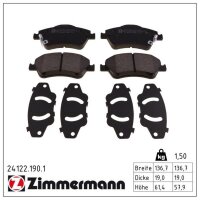 ZIMMERMANN 24122.190.1 Bremsbelagsatz, Scheibenbremse