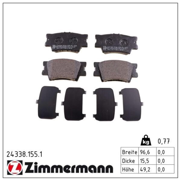 ZIMMERMANN 24338.155.1 Bremsbelagsatz, Scheibenbremse