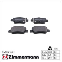 ZIMMERMANN 24885.165.1 Bremsbelagsatz, Scheibenbremse