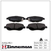 ZIMMERMANN 24946.195.1 Bremsbelagsatz, Scheibenbremse