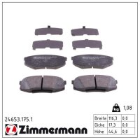 ZIMMERMANN 24653.175.1 Bremsbelagsatz, Scheibenbremse