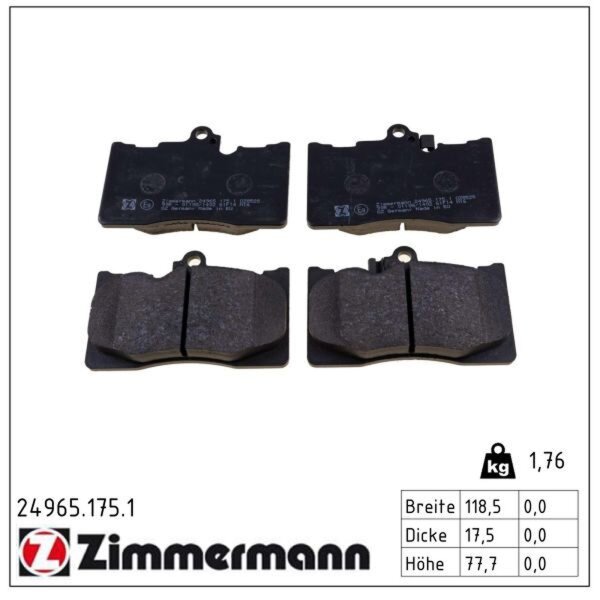 ZIMMERMANN 24965.175.1 Bremsbelagsatz, Scheibenbremse